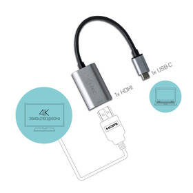 Redukce i-tec USB-C/HDMI, 60Hz, kovový 

 obrázek produktu 2 z 3