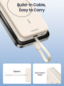 Powerbanka UGREEN 10000mAh Mini Magnetic Wireless 20W béžová

 obrázek produktu 5 z 7