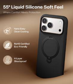 Kryt na mobil Torras Ostand Q3 Silicone na Apple iPhone 17 Pro Max černý

 obrázek produktu 4 z 6