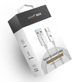 Kabel RhinoTech USB-A/USB-C, 1 m, opletený bílý

 obrázek produktu 2 z 2