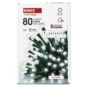 LED řetěz EMOS 80LED řetez , 8 m, venkovní i vnitřní, studená bílá, programy, časovač 

 obrázek produktu 3 z 8