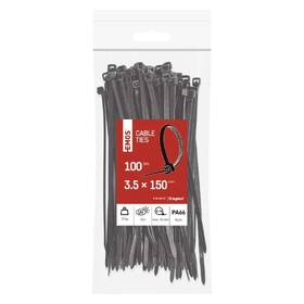 Stahovací pásky EMOS 150×3,5MM, 100KS černé

 obrázek produktu 1 z 8