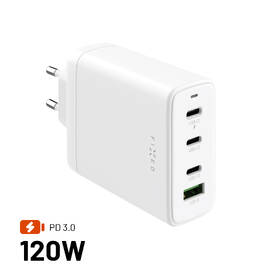 Nabíječka do sítě FIXED GaN, 3xUSB-C, 1xUSB-A, PD 3.0, 120W bílá

 obrázek produktu 1 z 11