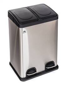 Odpadkový koš na tříděný odpad BRILANZ SAVERY 40 l (2 x 20 l) černý/nerez

 obrázek produktu 2 z 8