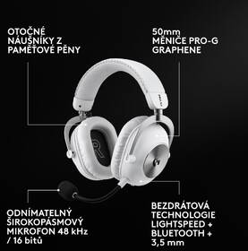 Headset Logitech PRO X3 LIGHTSPEED Wireless bílý

 obrázek produktu 9 z 17