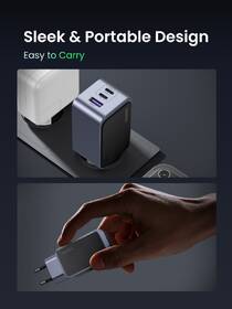 Nabíječka do sítě UGREEN Nexode S 65W 2xUSB-C, 1xUSB-A, GaN šedá

 obrázek produktu 6 z 14