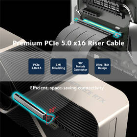 Kabel AKASA RISER BLACK x3 Mark V, PCIe 5.0 x16 Riser Cable 128 GB/s černá barva
