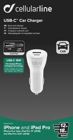 Adaptér do auta CellularLine USB, USB-C PD, 30W bílý

 obrázek produktu 2 z 2