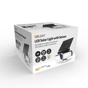 Nástěnné svítidlo Solight solární se senzorem, 8W, 600lm, Li-Ion černé

 obrázek produktu 7 z 7