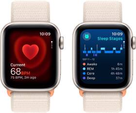 Chytré hodinky Apple GPS + Cellular 40mm pouzdro z hvezdně bílého hliníku - hvězdně bílý provlékací sportovní řemínek 
