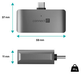 Čtečka paměťových karet Connect IT CompactPRO + USB hub antracitová

 obrázek produktu 6 z 7