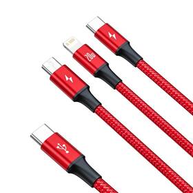 Kabel Baseus Rapid Series 3v1 USB-C (Micro USB/Lightning/USB-C) PD 20W 1,5m červený

 obrázek produktu 1 z 10
