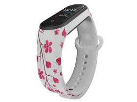 Řemínek Mi-Band na Xiaomi Mi Band 3/4 - motiv Sakura, bílý 

 obrázek produktu 2 z 3