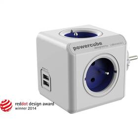 Rozbočovací zásuvka Powercube USB, 4x zásuvka, 2x USB bílá/modrá

 obrázek produktu 1 z 8