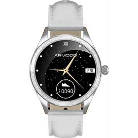 Chytré hodinky ARMODD Candywatch Crystal 2 stříbrná s bílým koženým řemínkem 

 obrázek produktu 3 z 3