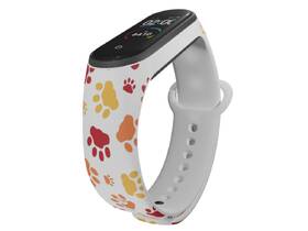 Řemínek Mi-Band na Xiaomi Mi Band 5/6 - motiv Kočičí tlapičky, bílý 

 obrázek produktu 2 z 3