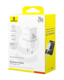 Nabíječka do sítě Baseus Palm 20W USB-C PD QC 3.0 bílá

 obrázek produktu 12 z 13