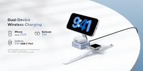 Bezdrátová nabíječka UGREEN 2v1 Magflow Qi2 25W modrá

 obrázek produktu 7 z 8
