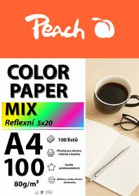 Papíry do tiskárny Peach Color A4 MIX reflexní 5x 20  listů 

 obrázek produktu 2 z 2