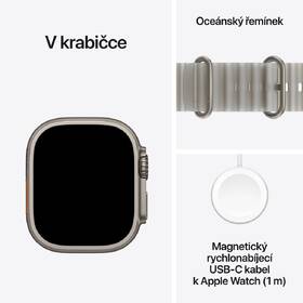 Chytré hodinky Apple GPS + Cellular 49 mm přírodní titan, průsvitně šedý oceánský řemínek 

 obrázek produktu 6 z 6