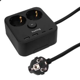 Kabel prodlužovací Huslog 15W 2xzásuvka, 2xUSB-C, 2xUSB, 1x držák na telefon černý

 obrázek produktu 8 z 9