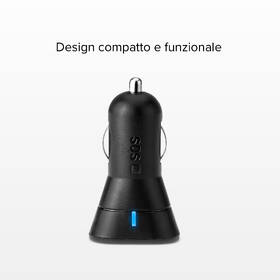 Adaptér do auta SBS Mini 2x USB-A, 12W, 2,4A, 12/24V černá barva
