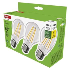 Žárovka LED EMOS Filament klasik, 3,8W, 806lm, E27, neutrální bílá (3ks) 

 obrázek produktu 2 z 3