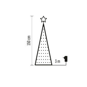 LED dekorace EMOS 244 LED vánoční stromek se světelným řetězem a hvězdou, 1,5 m, vnitřní, ovladač, časovač, RGB 

 obrázek produktu 8 z 8