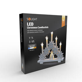 LED dekorace Solight svícen s hvězdami, 30cm, 5x LED, 2x AA 

 obrázek produktu 7 z 7