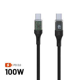 Kabel FIXED USB-C/USB-C, s displejem, PD, 100W, 2 m černý

 obrázek produktu 1 z 9