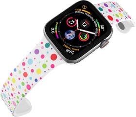 Řemínek Mi-Band na Apple Watch 38/40/41 mm - motiv Puntíky, bílý 

 obrázek produktu 3 z 3