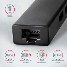 USB Hub Axagon USB 3.2 Gen 1 hub, 3x USB-A + Gigabit Ethernet, kabel USB-C 20cm černý

 obrázek produktu 2 z 5