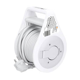 Kabel prodlužovací na bubnu Solight 2 zásuvky, USB A+C, 10m, 3x 1,0mm2 šedý/bílý

 obrázek produktu 2 z 5