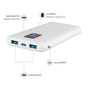 Powerbanka FIXED Zen 10 s LCD displejem a výstupem PD 20W, 10 000 mAh bílá

 obrázek produktu 3 z 6