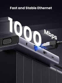 Dokovací stanice UGREEN USB-C/3×USB, SD, VGA, 3,5mm Jack, RJ45, HDMI šedá

 obrázek produktu 5 z 7