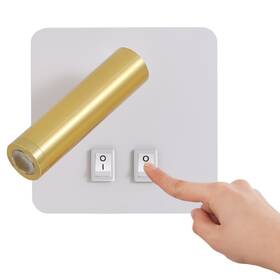Nástěnné svítidlo IMMAX GOAL LED, 2 vypínače, 7W bílé/zlaté

 obrázek produktu 3 z 8
