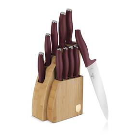 Sada kuchyňských nožů Berlinger Haus BH-2980 BAMBOO (10 ks) hnědá/bordó

 obrázek produktu 2 z 7
