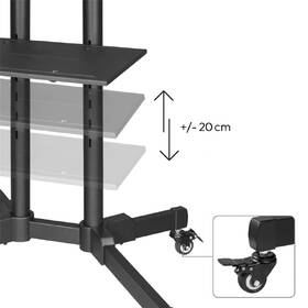 Stojan pro TV Hama Trolley, pojízdný, pro úhlopříčky 32"-70", nosnost 40 kg černý

 obrázek produktu 7 z 12