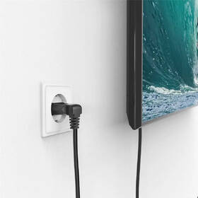 Kabel Hama napájecí, kolmé euro vidlice, 5 m černá barva
