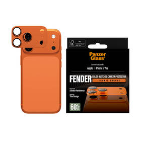 Hliníková ochrana fotoaparátu PanzerGlass FENDER na Apple iPhone 17 Pro oranžové

 obrázek produktu 4 z 5