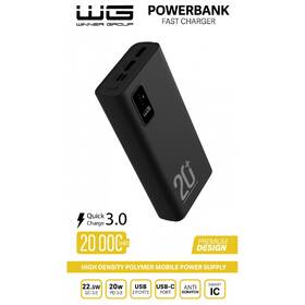 Powerbanka WG 20000 mAh + PD USB-C 20W + QC 3.0 22,5W černá

 obrázek produktu 2 z 5