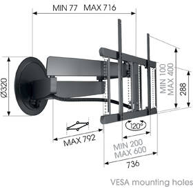 Držák TV Vogel’s SIGNATURE TVM 7675, elektrický,  pro úhlopříčky 40" až 77", nosnost 35 kg černý

 obrázek produktu 6 z 18