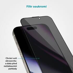 Tvrzené sklo Epico Privacy Glass 3D Ultra s aplikátorem na Apple iPhone 16 Pro/17 

 obrázek produktu 2 z 4