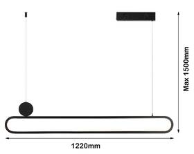 Závěsné svítidlo IMMAX NEO LITE OVALE SMART 122cm 50W s podporou BEACON, Wi-Fi, TUYA černé

 obrázek produktu 3 z 11