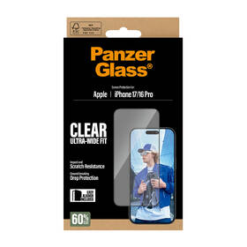 Tvrzené sklo PanzerGlass Ultra-Wide Fit na Apple iPhone 17/16 Pro s instalačním rámečkem 

 obrázek produktu 6 z 7