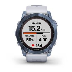 Chytré hodinky Garmin fenix 7X Sapphire Solar - Titan Blue/White Silicone Band 
