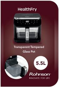 Fritéza horkovzdušná Rohnson R-2890 Glass & Steel HealthFry, 5,5 l černá

 obrázek produktu 10 z 10