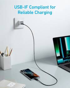 Kabel Anker 322 USB-C/USB-C, 60W, 0,9m černý

 obrázek produktu 2 z 3