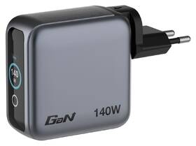 Cestovní adaptér Verbatim Mini GaN LCD, 3x USB-C PD 140 W, 1x USB-A QC 3.0, černá černý

 obrázek produktu 3 z 8