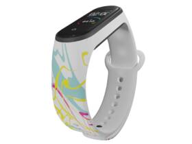 Řemínek Mi-Band na Xiaomi Mi Band 3/4 - motiv Cákance barev, bílý 

 obrázek produktu 2 z 3